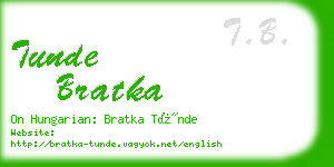 tunde bratka business card